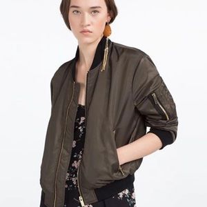 Zara green bomber jacket